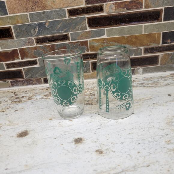 2 Vintage Kraft Swanky Swig Juice Glasses, Green Kitchen Design - Picture 2 of 4